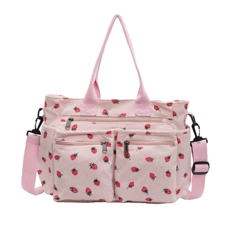 Amozae-Back To School Gifts Printed Cherry Large Capacity Shoulder Bag