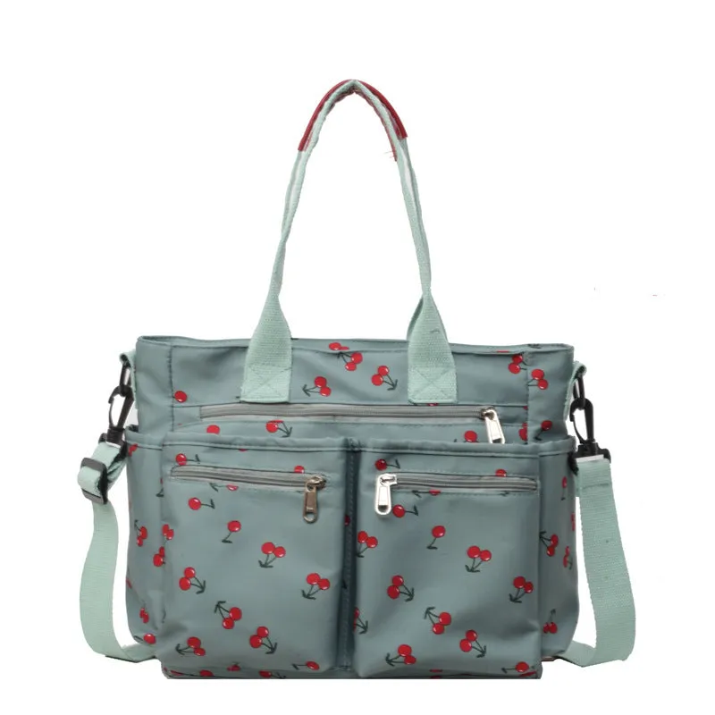 Amozae-Back To School Gifts Printed Cherry Large Capacity Shoulder Bag