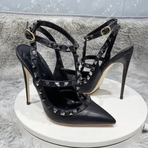Amy Black Slingback High Heels