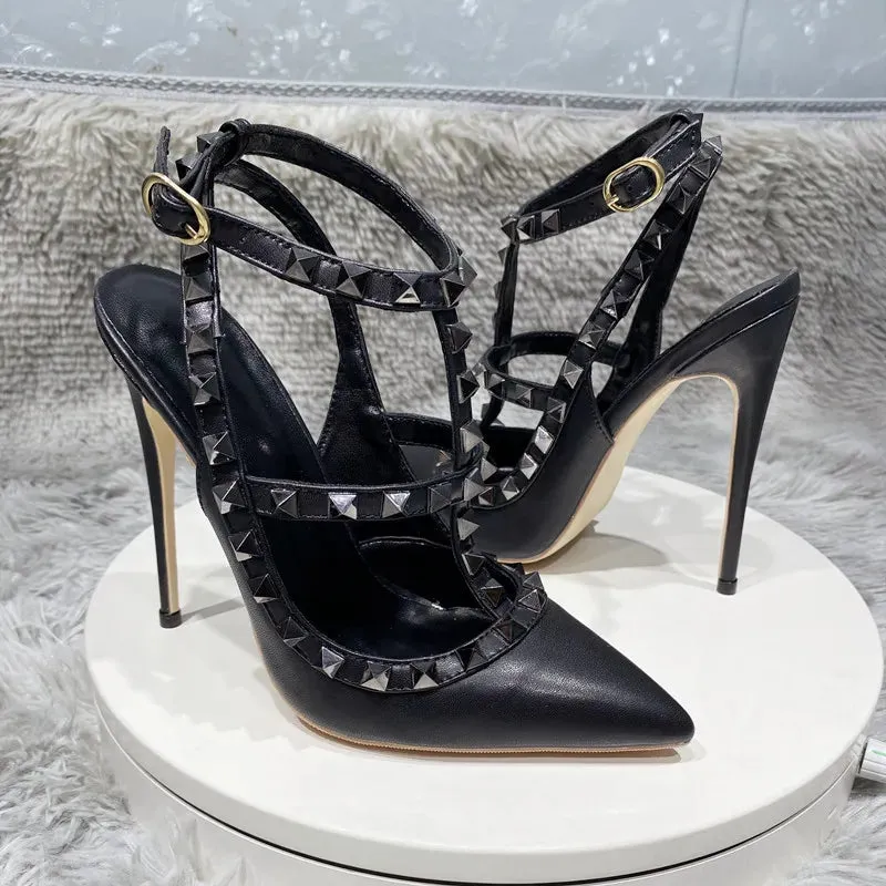 Amy Black Slingback High Heels