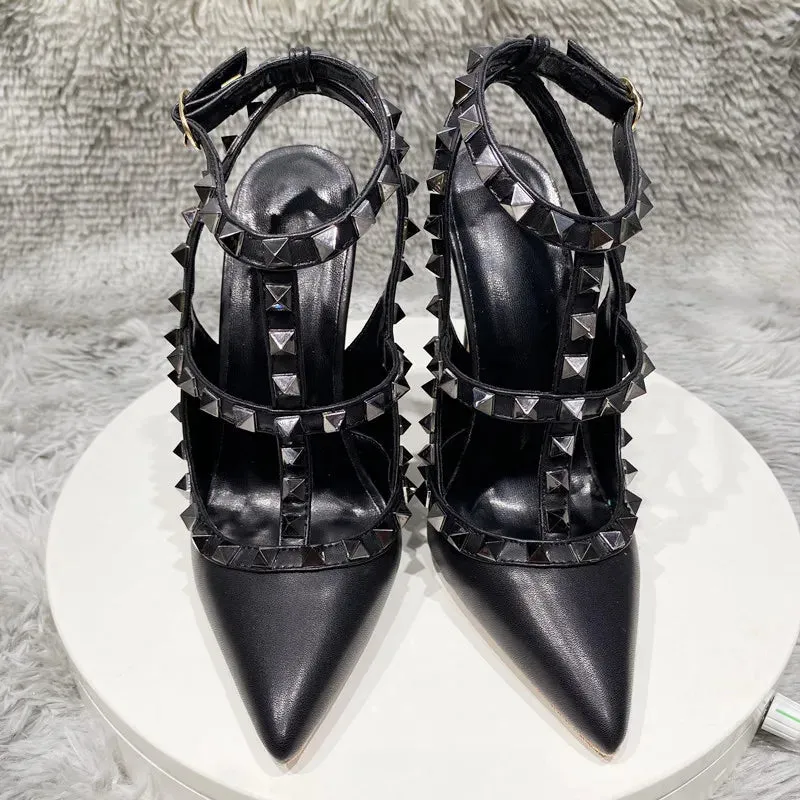 Amy Black Slingback High Heels