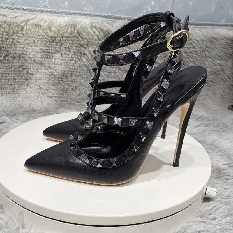 Amy Black Slingback High Heels