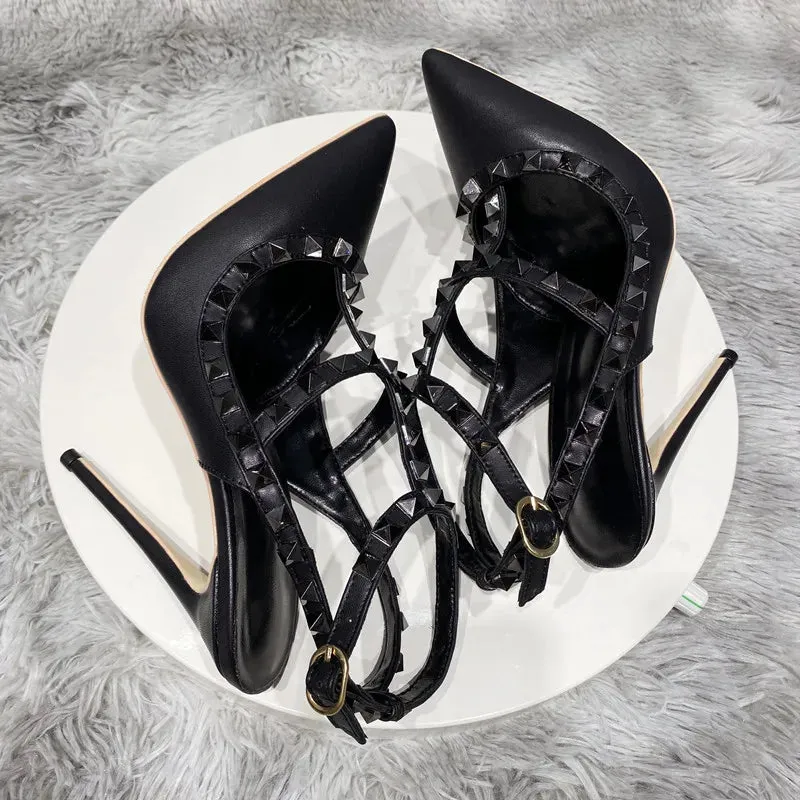 Amy Black Slingback High Heels