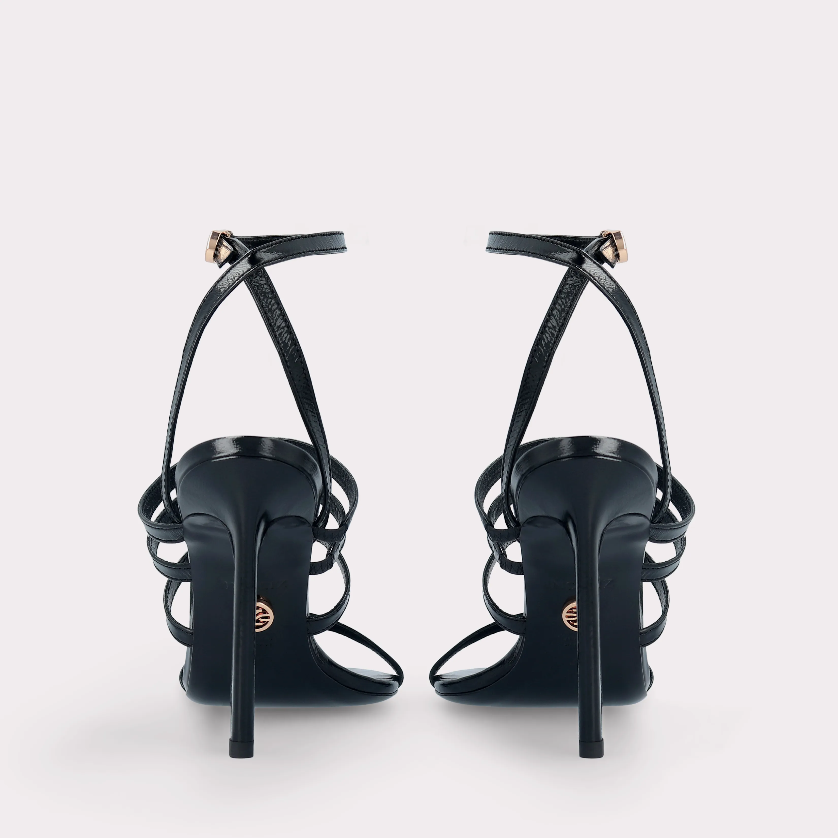 ATHENA 04 BLACK LEATHER SANDALS