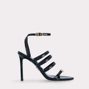 ATHENA 04 BLACK LEATHER SANDALS