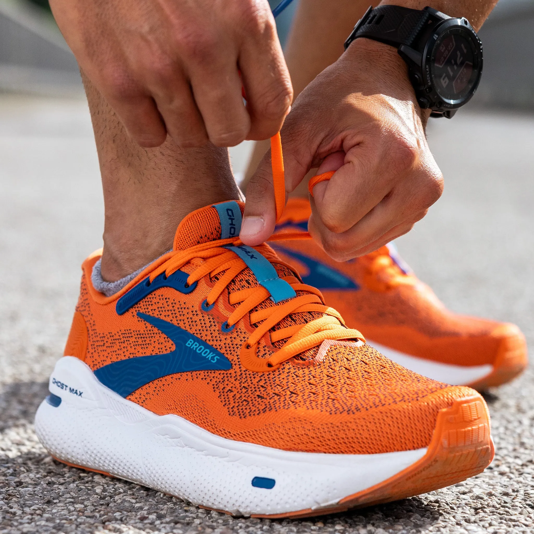 Brooks Ghost Max Men's Orange/Black/Surf The Web