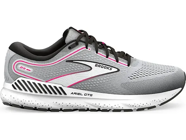 Brooks Womens Ariel GTS 23- Grey/Black/Pink (1203901B078)