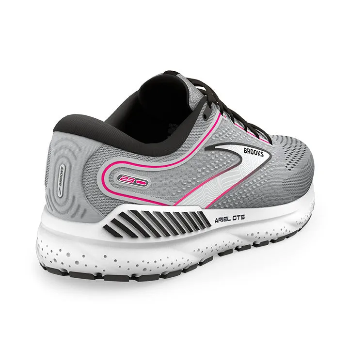 Brooks Womens Ariel GTS 23- Grey/Black/Pink (1203901B078)