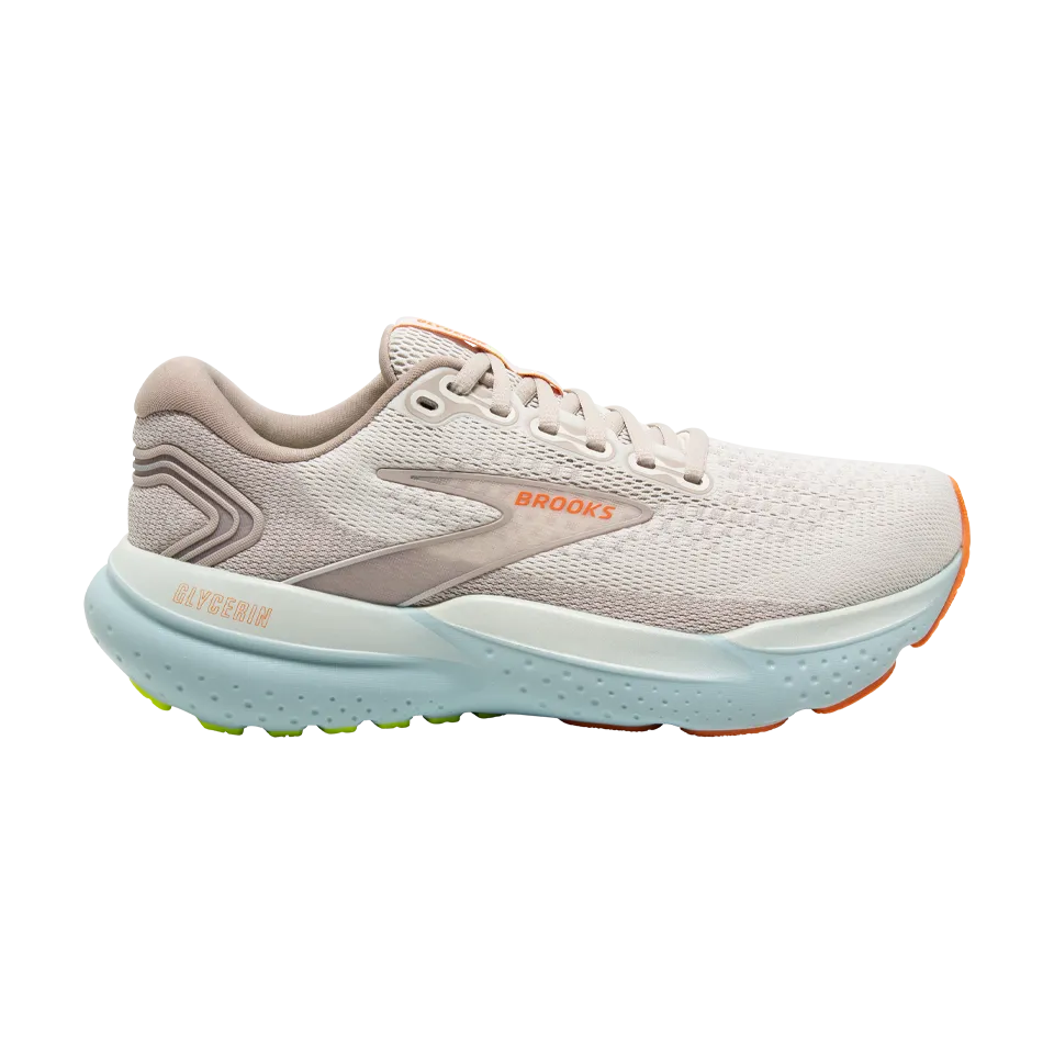 Brooks Women's Glycerin 21 D Width Coconut/Aqua/Autumn Sunset