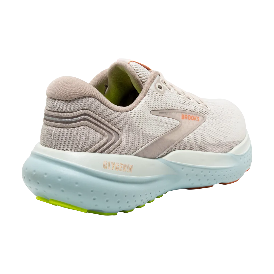 Brooks Women's Glycerin 21 D Width Coconut/Aqua/Autumn Sunset