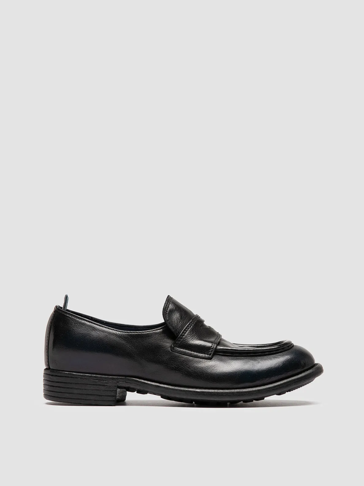 CALIXTE 020 - Navy Leather Loafers