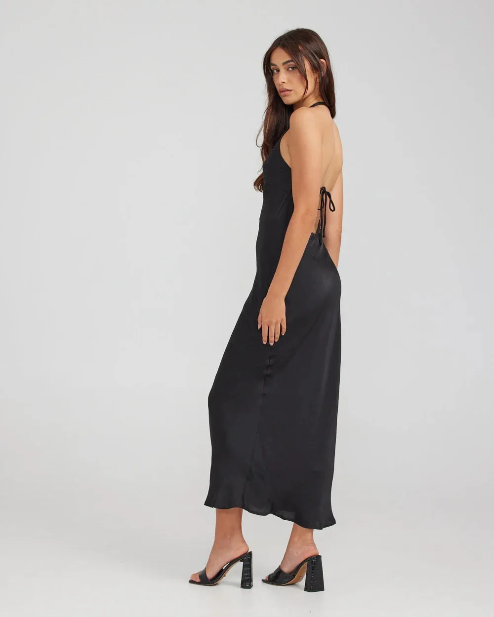 Charlie Holiday Cecilia Midi Dress- Black