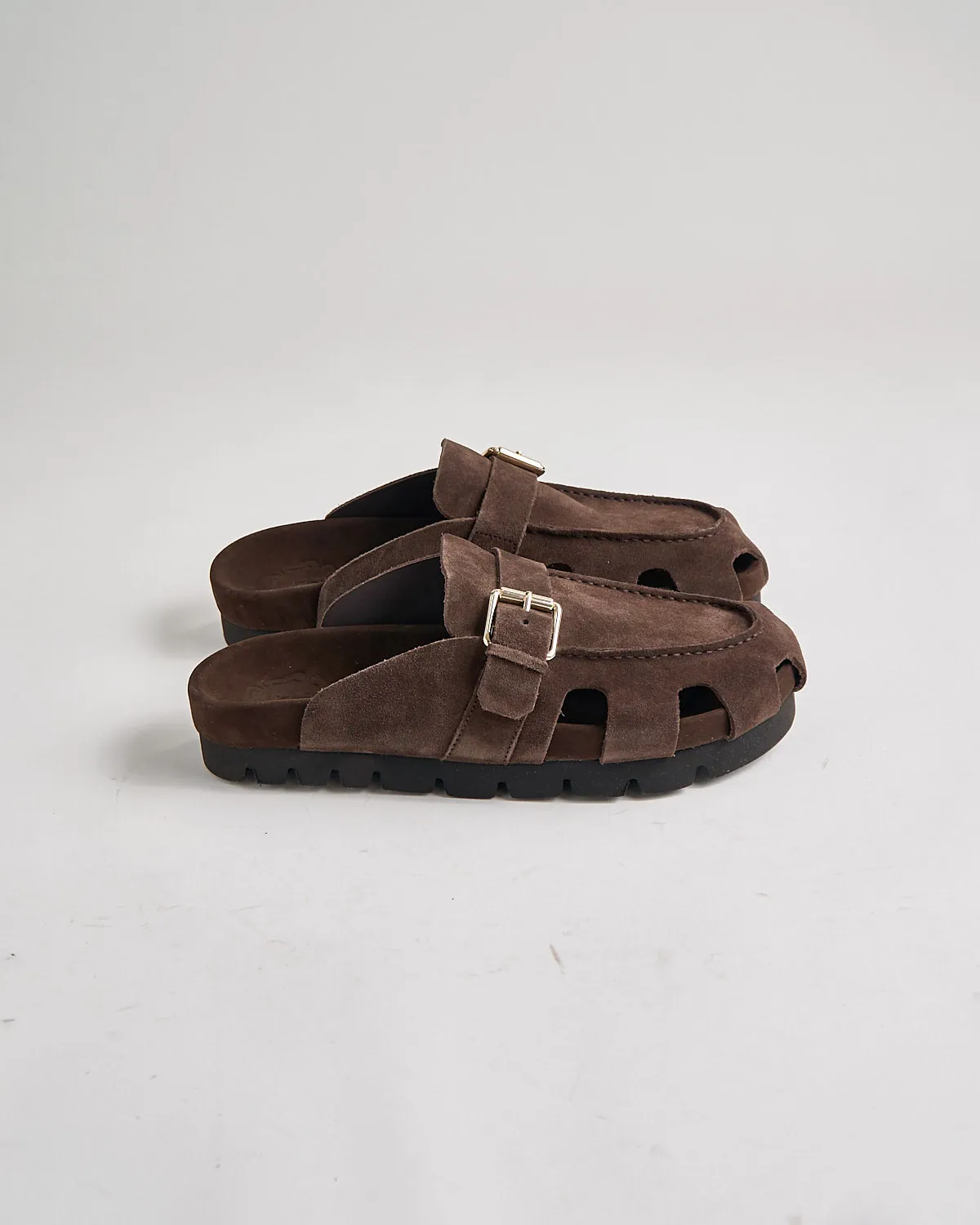 Dale 114667 Dark Brown Suede Slide Sandals