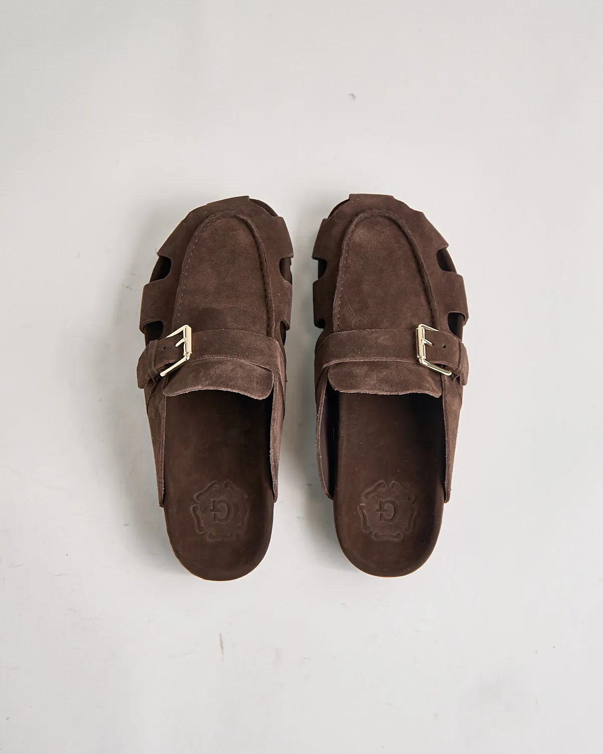 Dale 114667 Dark Brown Suede Slide Sandals