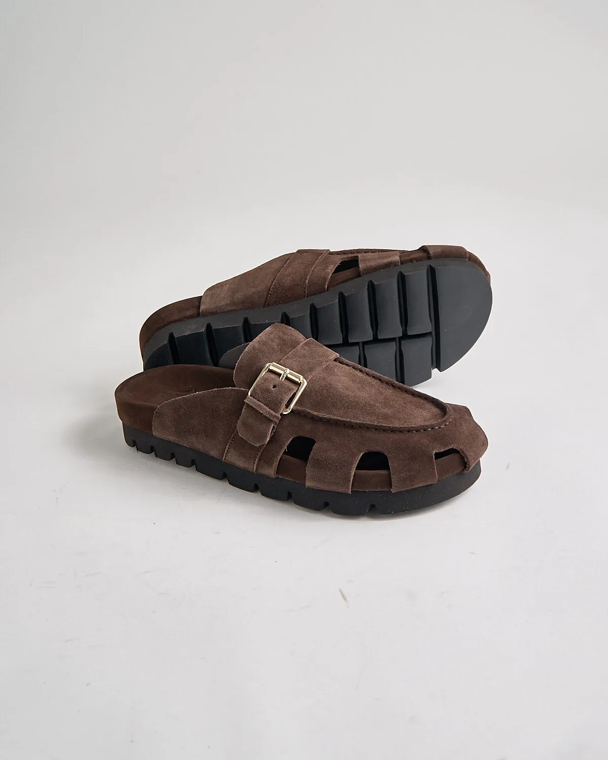 Dale 114667 Dark Brown Suede Slide Sandals