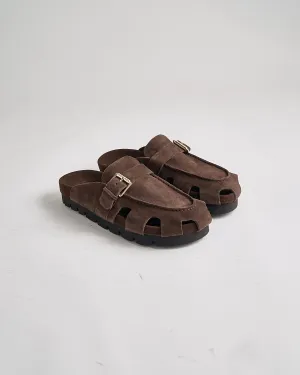 Dale 114667 Dark Brown Suede Slide Sandals