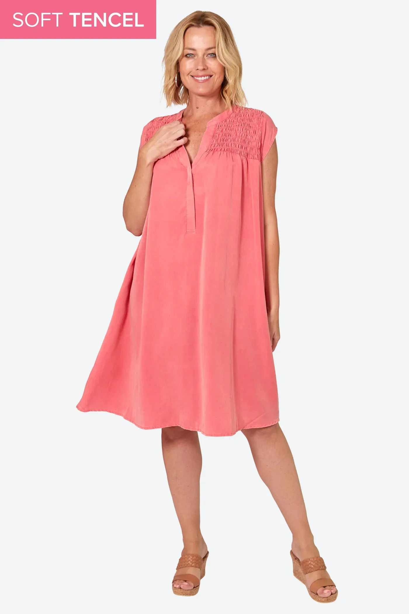 Eb & Ive Elan tencel dress Lychee