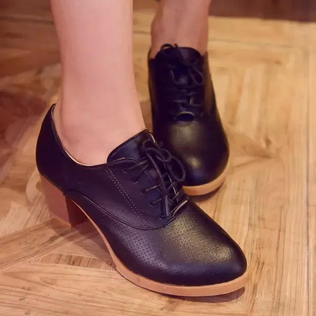 Elegant Nude Heels Lace Up Single Shoes