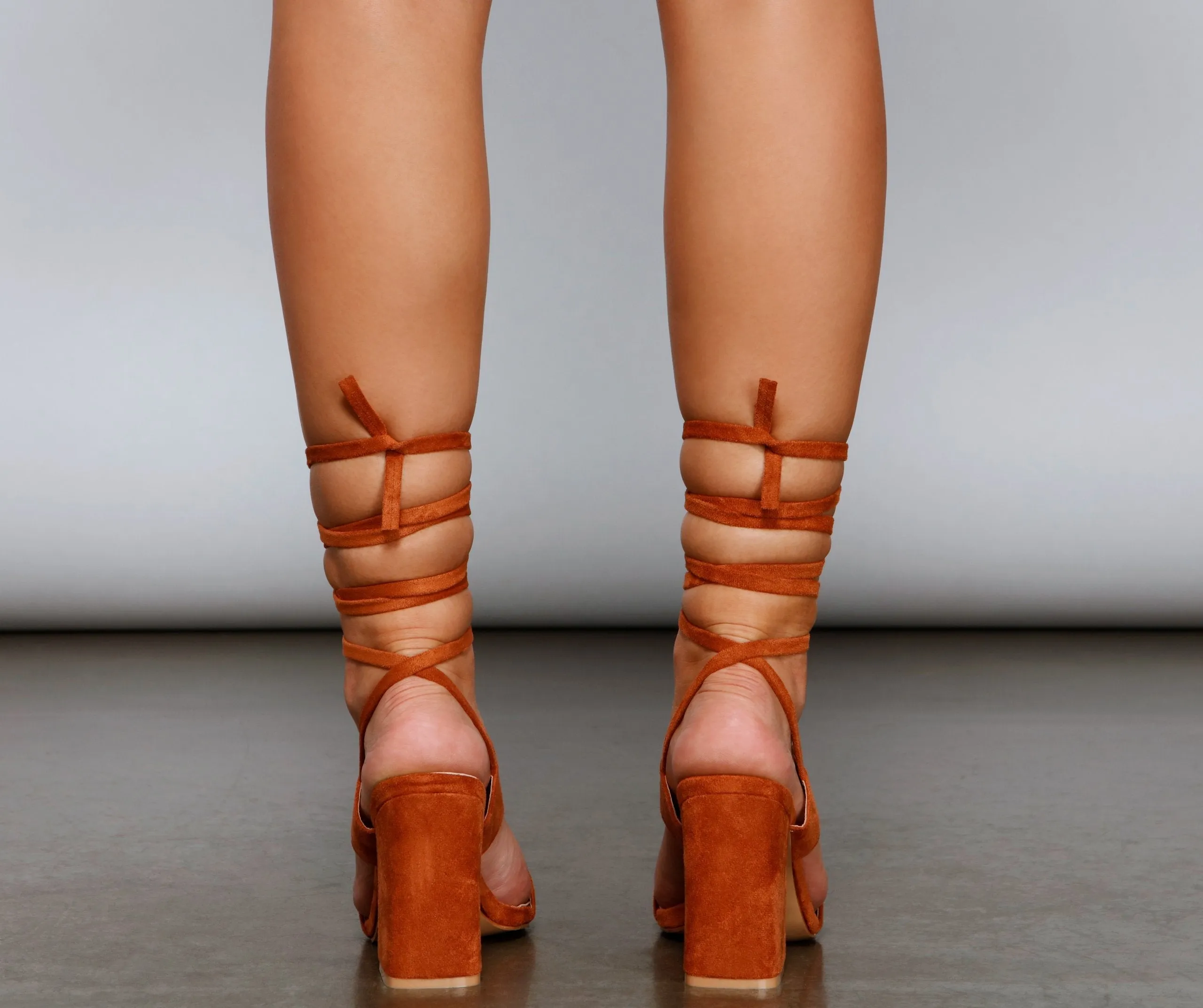 Everyday Chic Faux Suede Lace Up Heels