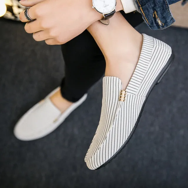 Gingham Soft Leather Spring Summer Men’s  Loafers