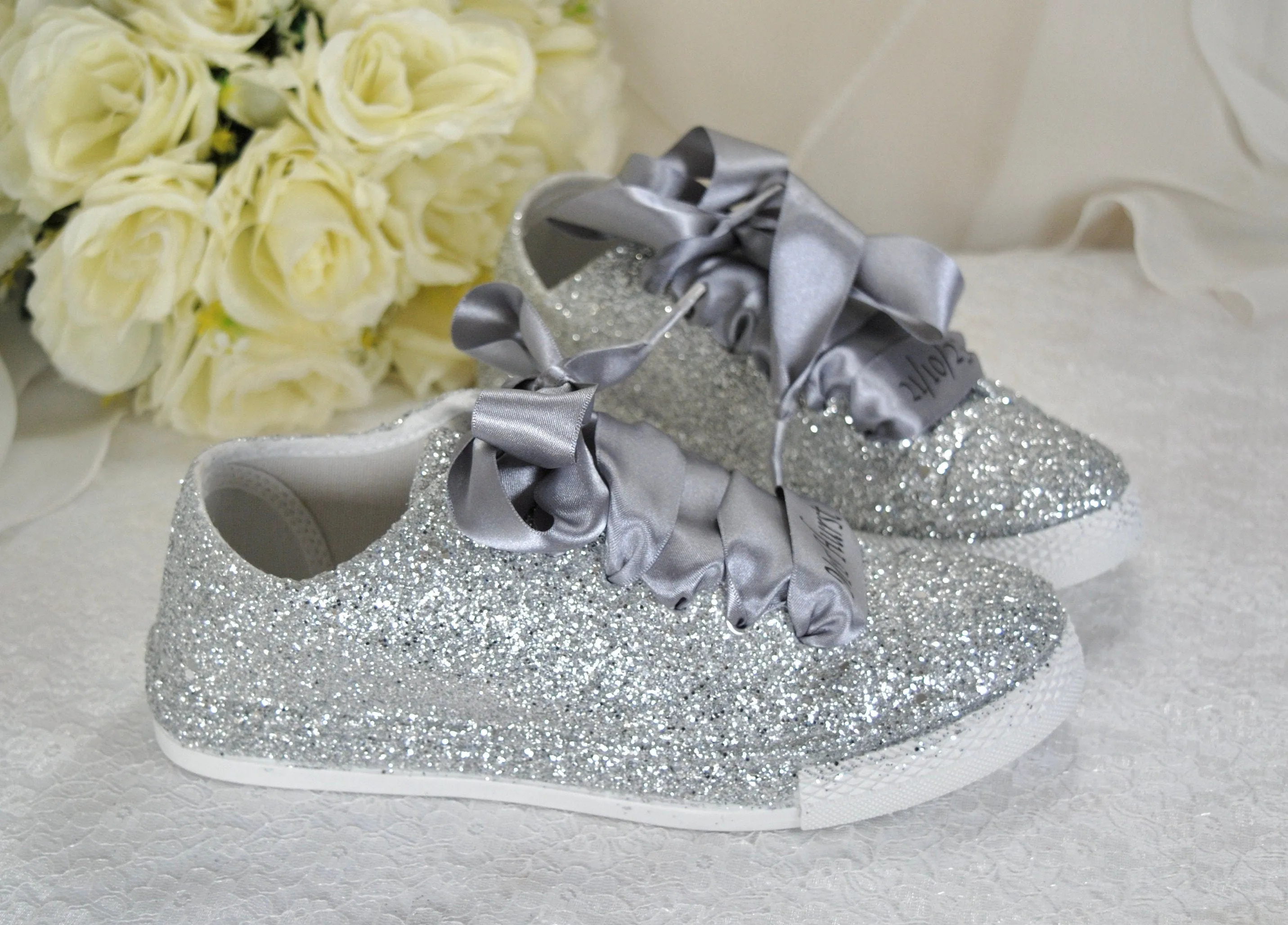 Glitter Trainers (Silver)