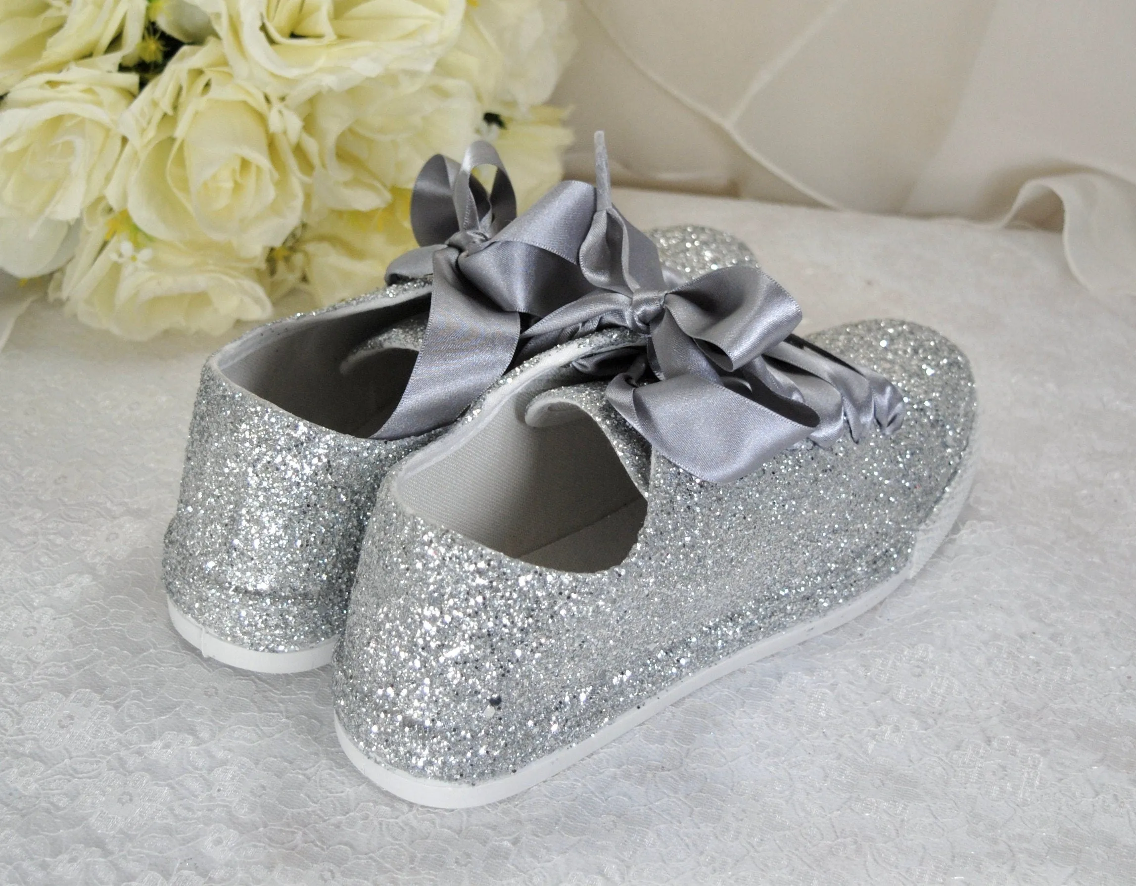 Glitter Trainers (Silver)