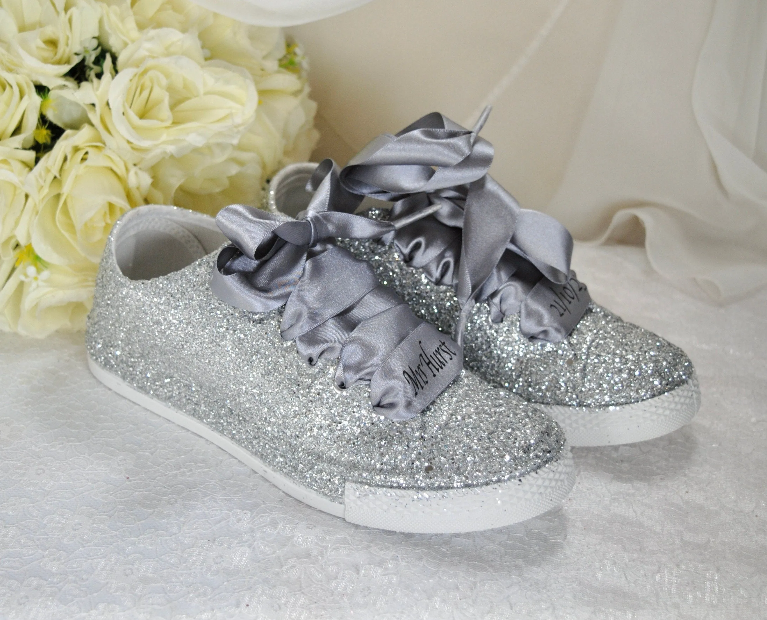 Glitter Trainers (Silver)