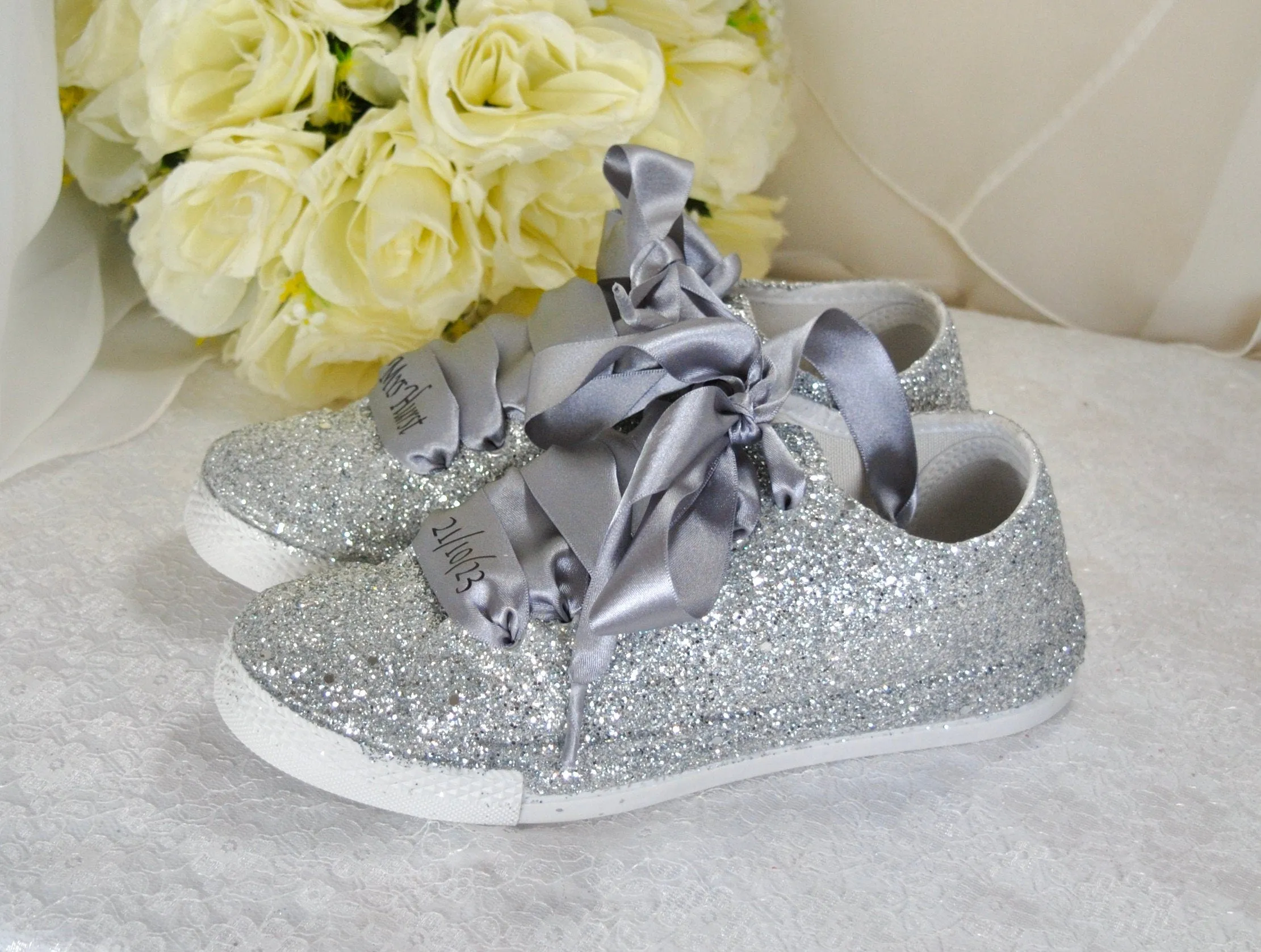 Glitter Trainers (Silver)
