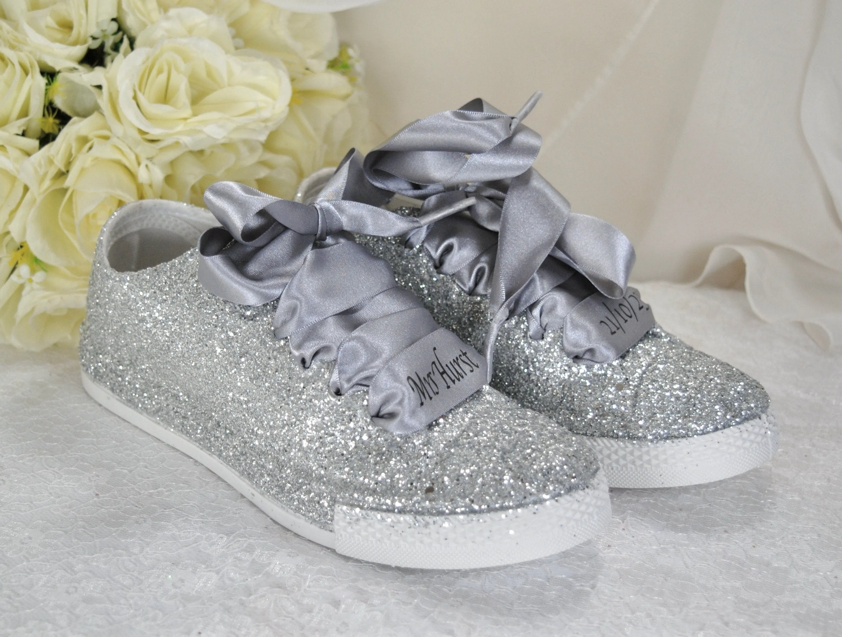 Glitter Trainers (Silver)
