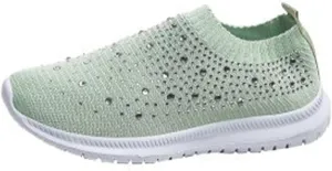 GUTZBSY Womens Rhinestones Glitter Fashion Mesh Walking Shoe,Bling Sneakers for Women Rhinestones