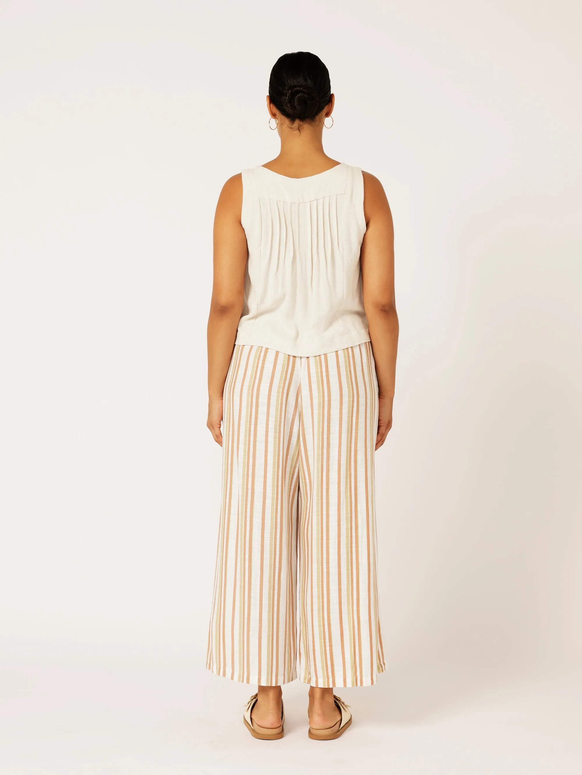 Island Pant | Sand Stripe | Linen Viscose