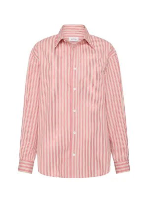 Matteau Classic Stripe Shirt in Rose Stripe
