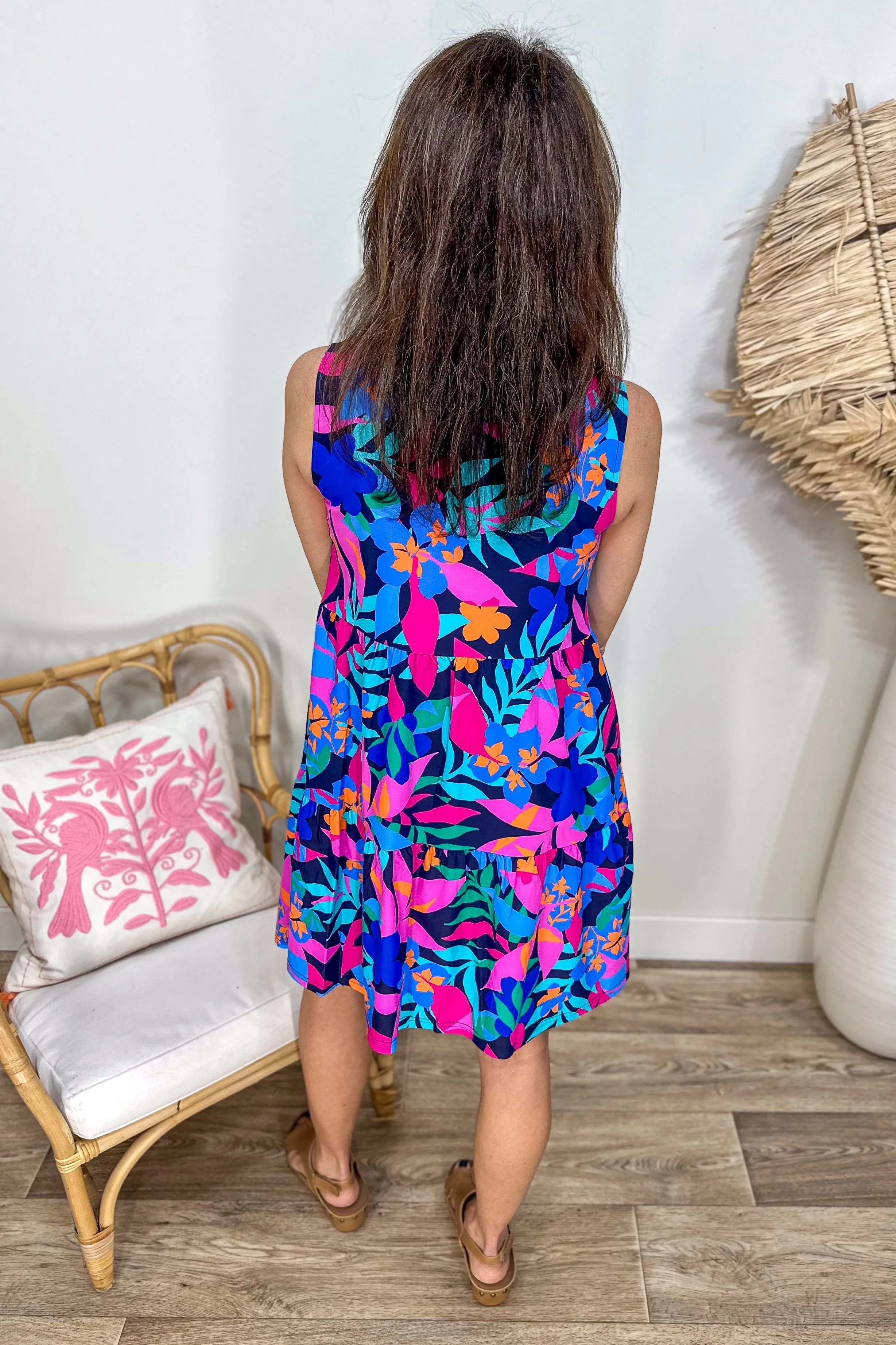 Navy Bright Floral Laison Dress