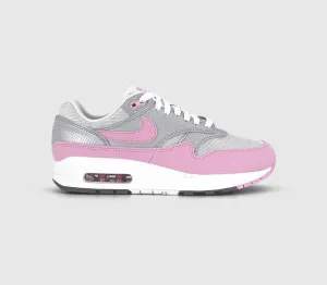 Nike Air Max 1 Metallic Platinum Pink Rise Flat Pewter Uk Size 7