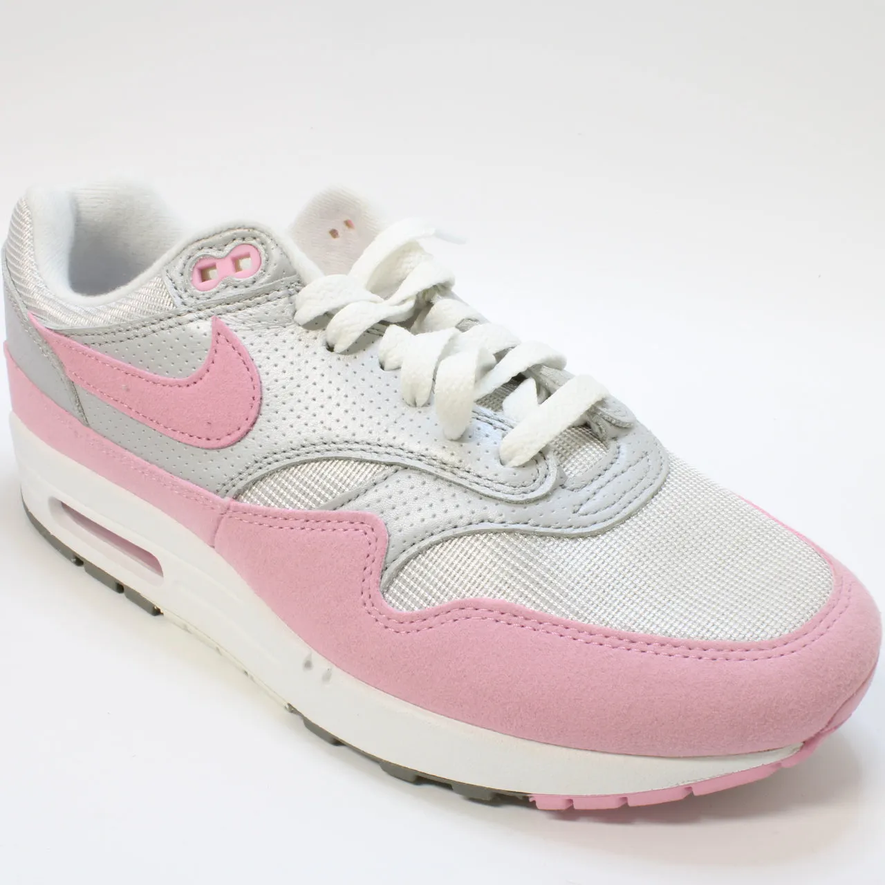 Nike Air Max 1 Metallic Platinum Pink Rise Flat Pewter Uk Size 7