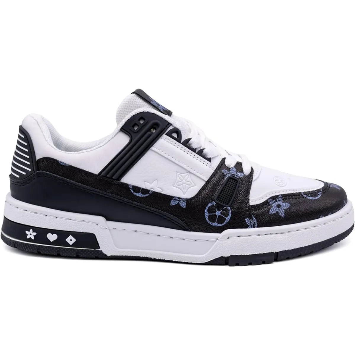 NORA WOMEN'S FASHION LACE-UP TRAINERS WITH FLORAL PATTERN