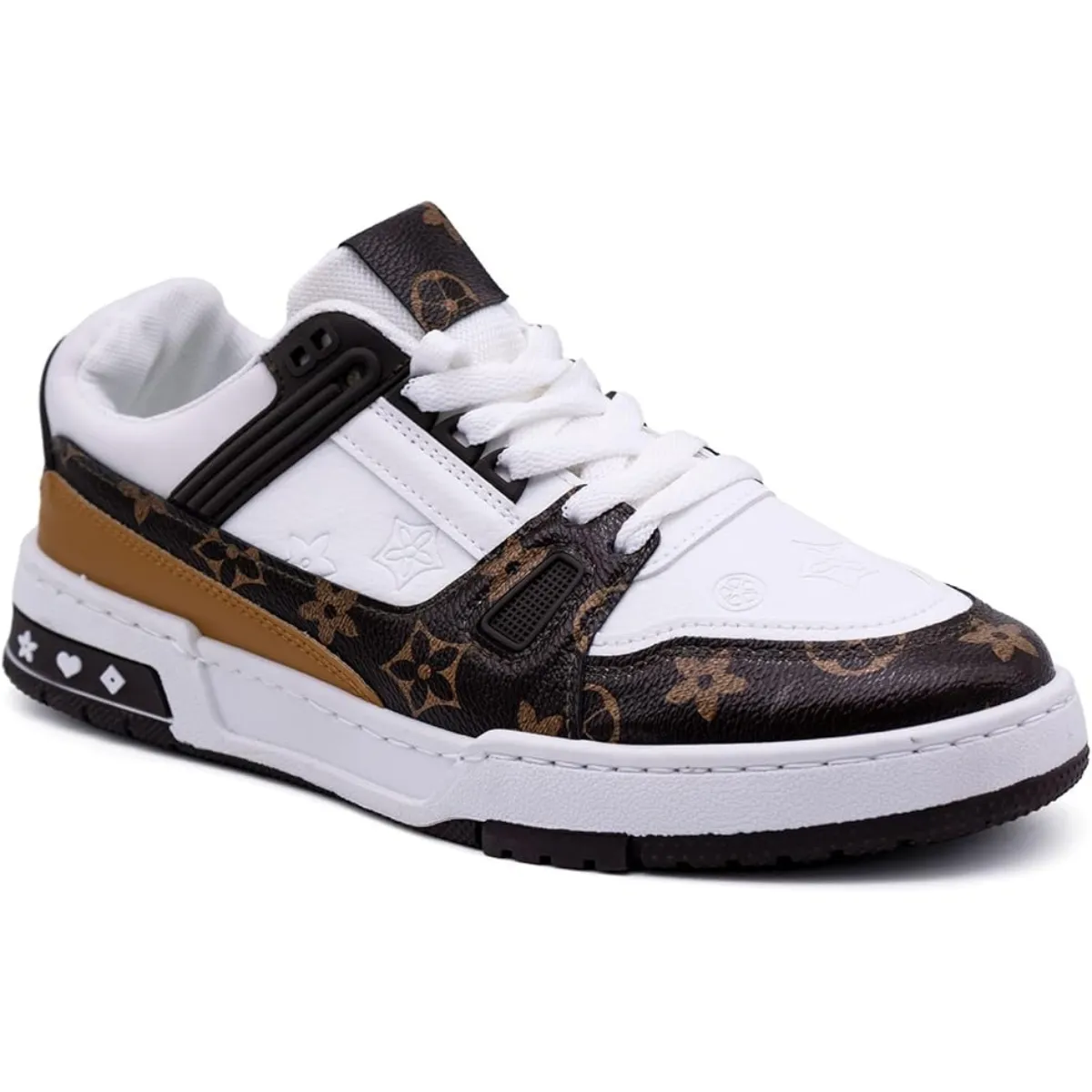 NORA WOMEN'S FASHION LACE-UP TRAINERS WITH FLORAL PATTERN