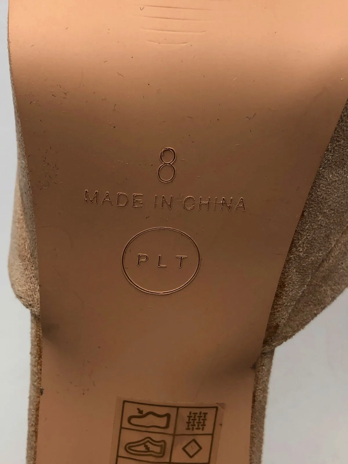 PLT Beige Suede Block High Heel Sandals EU 41 UK 8