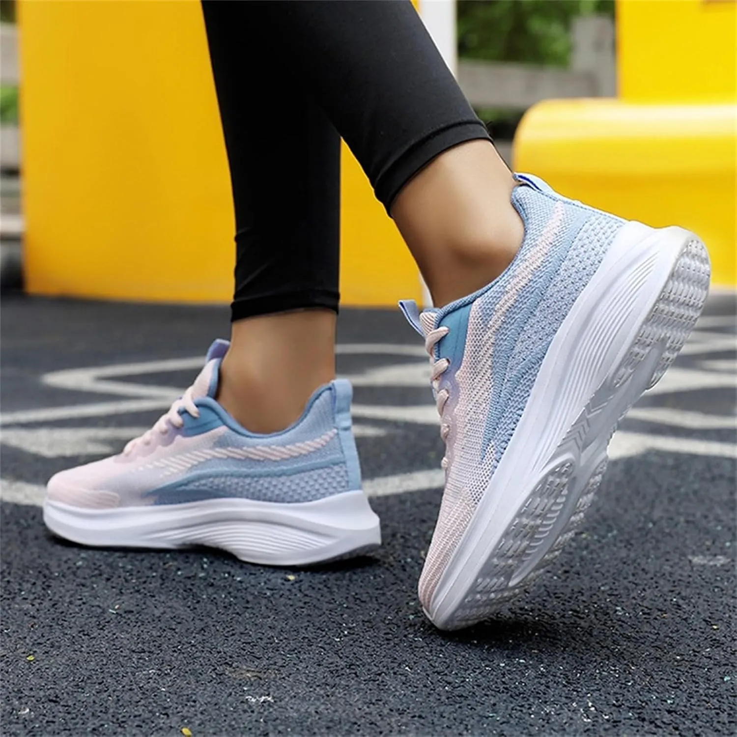 Running Shoes for Men Slip On Walking Sneaker Mesh Breathable Non Slip Cushioning Sneakers Lace Up Tennis Gym Workout Shoes