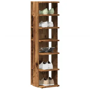 Shoe Cabinet Old Wood 28x27x102 cm Engineered Wood
