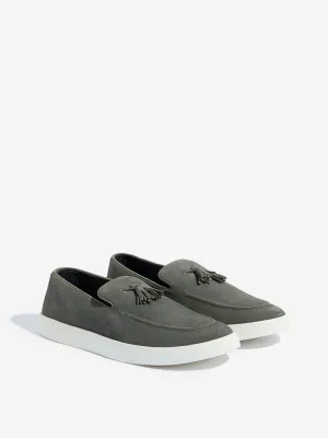 SOLEPLAY Grey Suede Leather Tassel Loafers