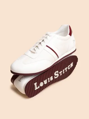 White and Rosewood Sneakers For Men
