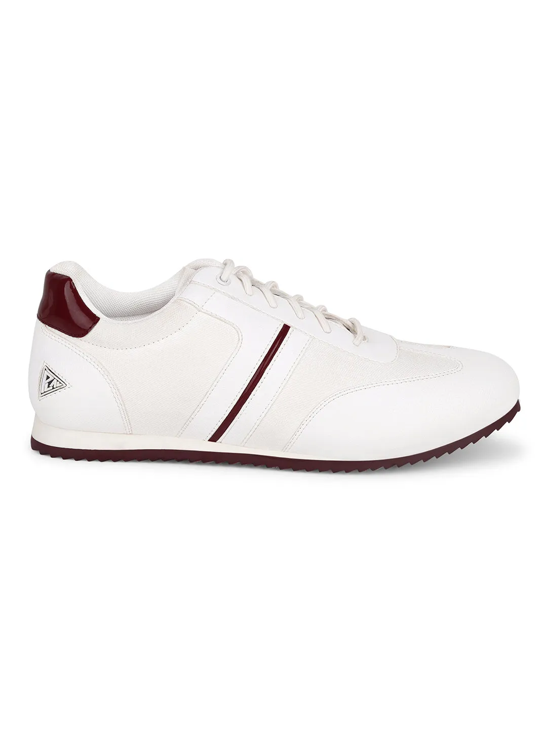 White and Rosewood Sneakers For Men