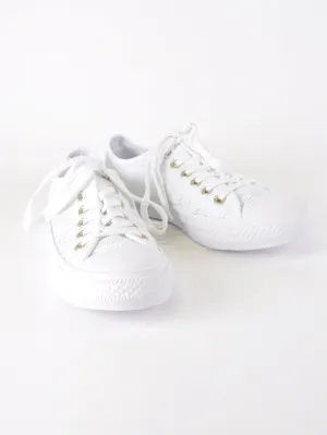 White Knitted Lowtop Converse - New But Imperfect