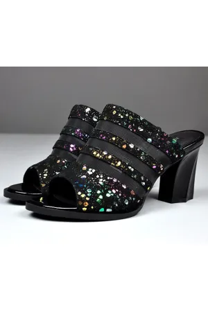 Women Beautiful Solid Pattern Thick High Heel Relaxed Fit Summer Fish Mouth Sandal - WSHP110250