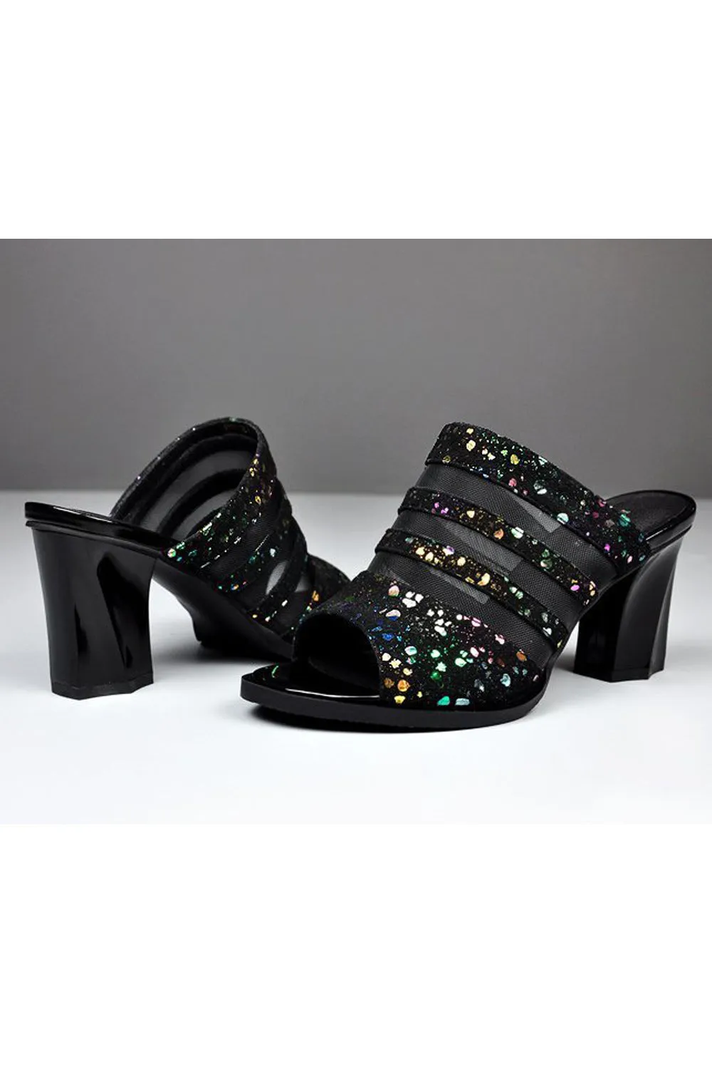 Women Beautiful Solid Pattern Thick High Heel Relaxed Fit Summer Fish Mouth Sandal - WSHP110250