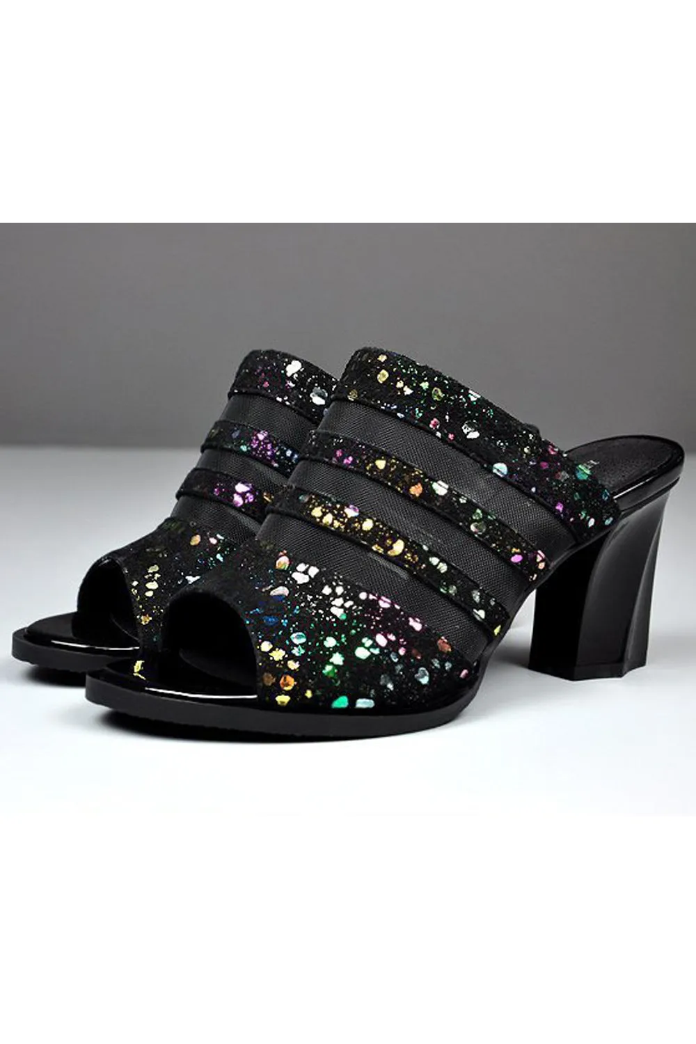 Women Beautiful Solid Pattern Thick High Heel Relaxed Fit Summer Fish Mouth Sandal - WSHP110250
