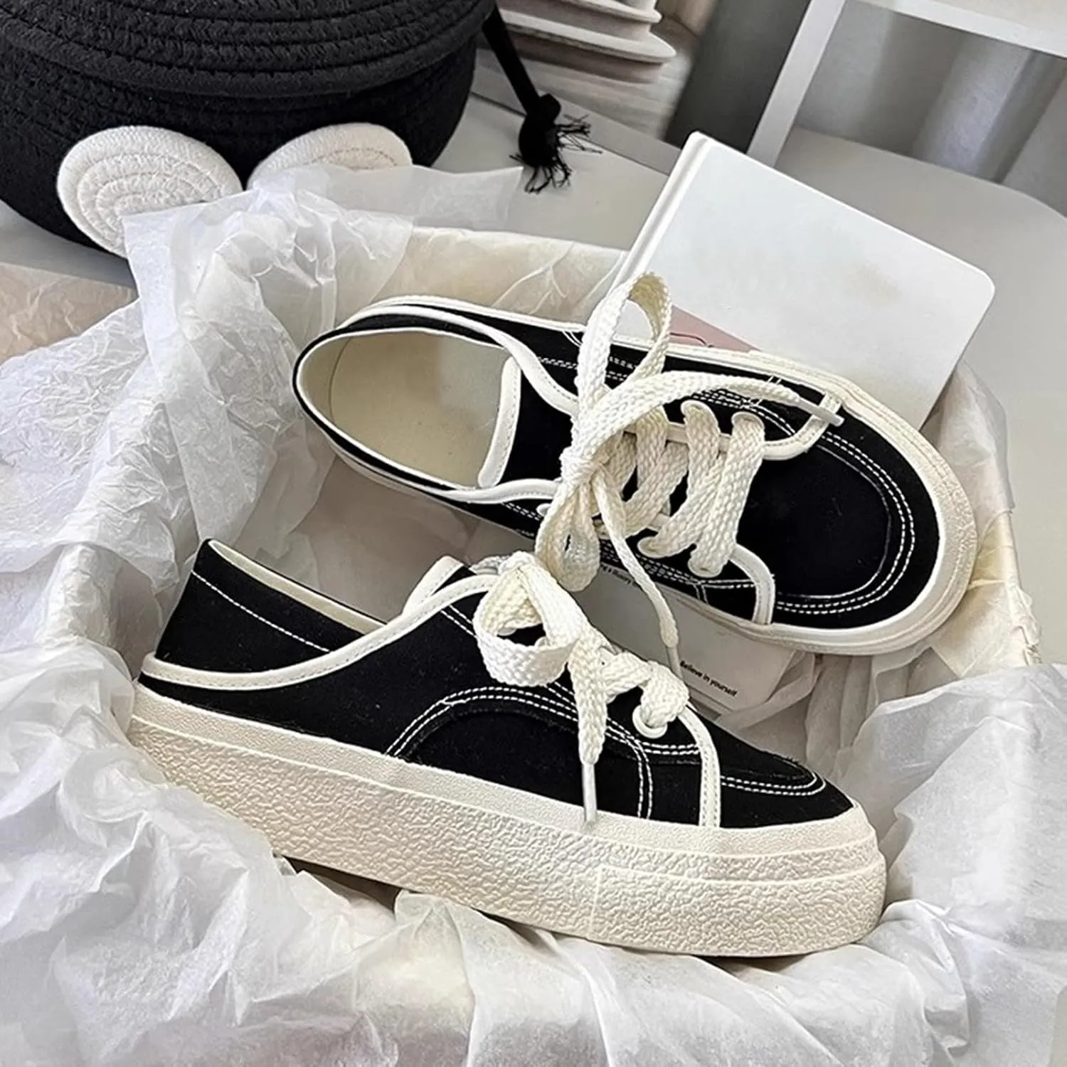 Women Gym Shoes Fashion Thick Sole Casual Sneakers Non Slip Comfortable Walking Athletic Shoes Slip On Tennis Shoes