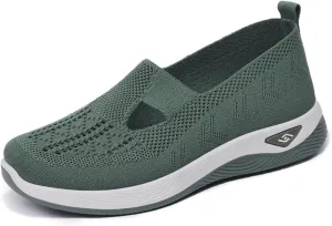 Women's Athletic Walking Shoes Arch Support Non Slip Work Shoes Slip On Casual Mesh-Comfortable Tennis Workout Sneakers Orthopedic Breathable Soft Shoes Athletic Fashion Sneakers