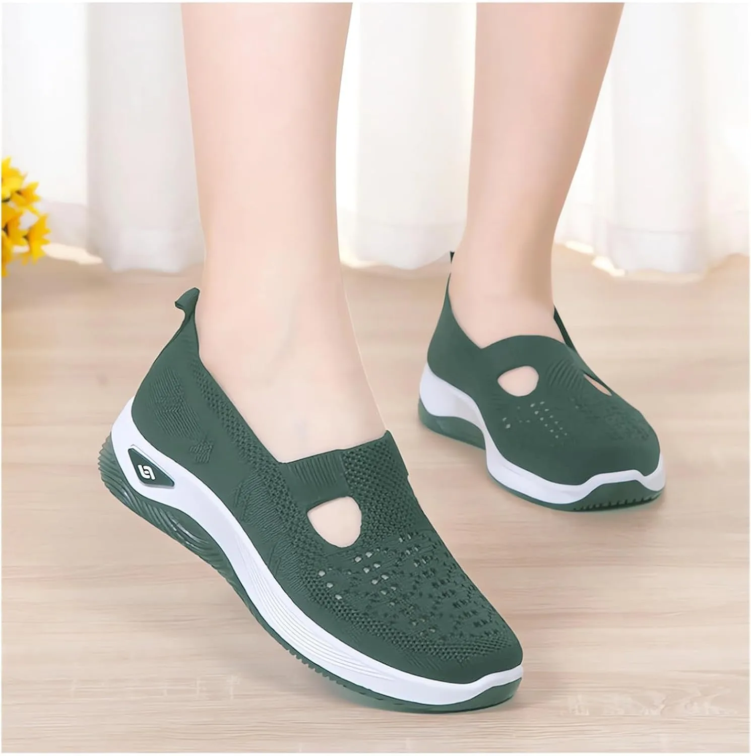 Women's Athletic Walking Shoes Arch Support Non Slip Work Shoes Slip On Casual Mesh-Comfortable Tennis Workout Sneakers Orthopedic Breathable Soft Shoes Athletic Fashion Sneakers
